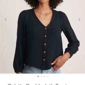 Colette Doublecloth Top in Black